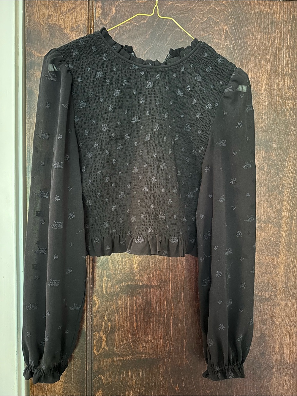 Aritzia Wilfred smocked floral blouse